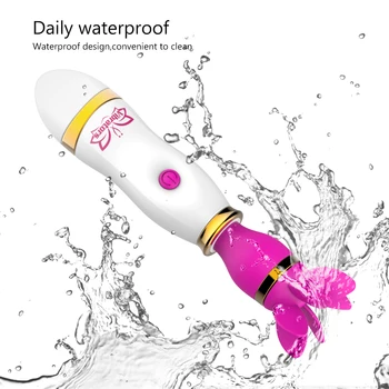 OLO Tongue Licking Vibrator 12 Speed Nipple Clitoris Stimulator AV Stick 360 Degree Rotation Sex Toy for Women Masturbator 6