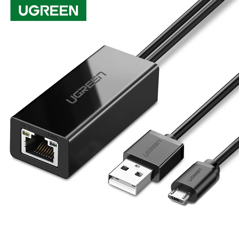 Gøre klart biologi Frivillig UGREEN Ethernet Adapter for Chromecast USB 2.0 to RJ45 for Google Chromecast  2 1 Ultra Audio TV Stick Micro USB Network Card