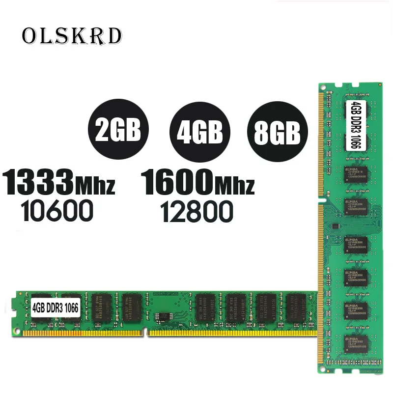 ОЗУ Olskrd DDR3 4 ГБ 8 2 Гб 1333 МГц 1600 контактов 1 5 в Новый DIMM PC3 10600 12800 память для ПК