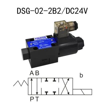 DSG-02 серия гидравлический электромагнитный двухсторонний направленный клапан одноголовый клапан 24VDC 220VAC распределительный клапан электромагнитный - Цвет: DSG-02-2B2-DC24V
