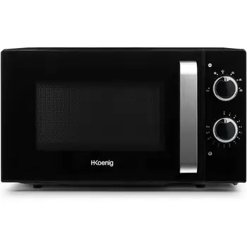 

Compact Microwave Design 20L VIO8 Black H.Koenig Powerful 700W, 24,5 cm Turntable Multifunction 5 Heating Levels, Defrost Function, Timer up to 30 min, Fast, Worktop