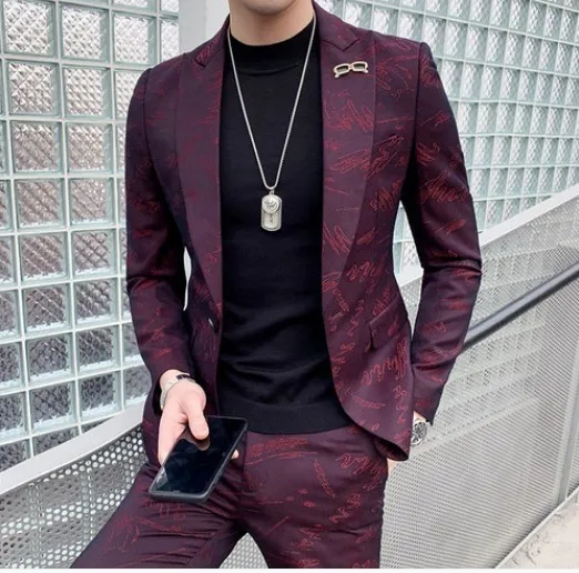 2020 El Custom Fashion Night Club Suit Male Korean Version Of The Handsome Daily Clothes Men's Suit Hairdresser Wedding Gown