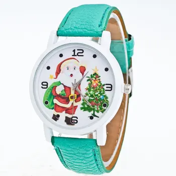 

Luxury Trendcy Leather Strap Women Quartz Watch Women Valentine Christmas Gift Girls 2018 Sports Bracelet Santa Claus Tree Shape