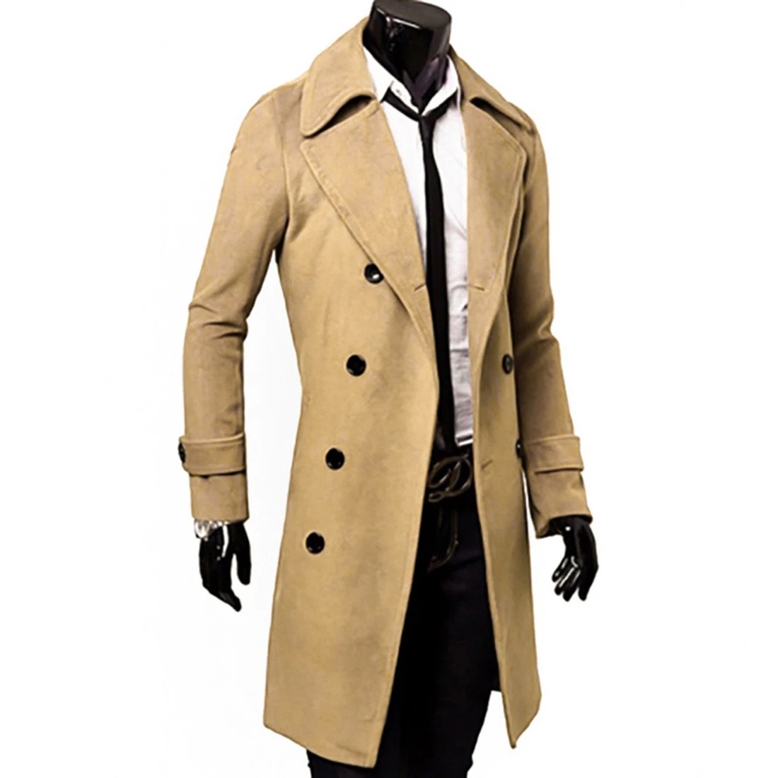 Aisputent, новинка, Осень-зима, мужской Тренч, длинный рукав, крутое, мужское, длинное пальто, высокое качество, хлопок, Мужское пальто, размер M-3XL