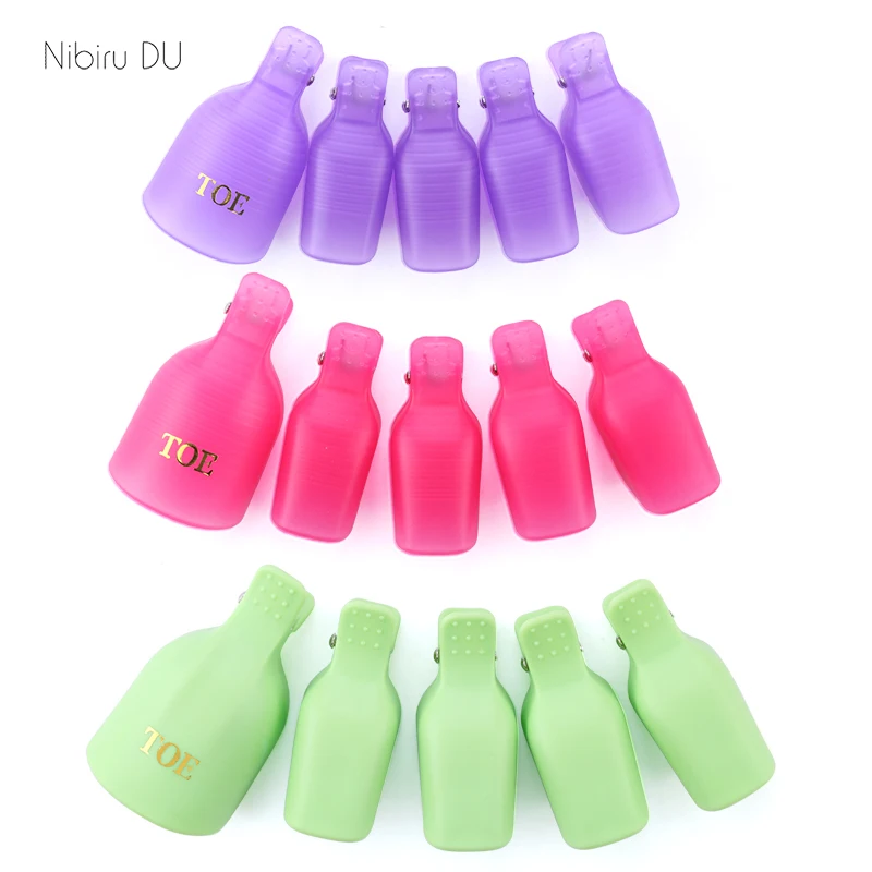 

Plastic Nail Art Soak Off Cap Clips On Feet UV Gel Polish Remover Wrap Tool Fluid for Removal of Varnish Manicure Tools