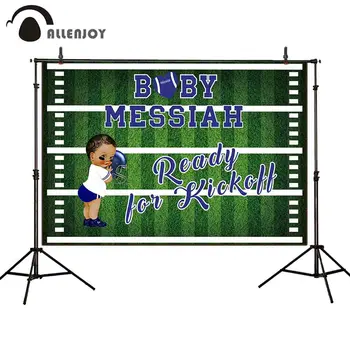 

Allenjoy Boy Activity Wallpapers Grassland Ball Court Football Baby Messiah Kick Of Photo Banner Sport Game Event Party Decor