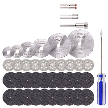 

1set Rotary Diamond Cutting Wheel Kit Including 22mm Diamond Cutting Wheel,HSS Saw Blades,Resin Cut Disc