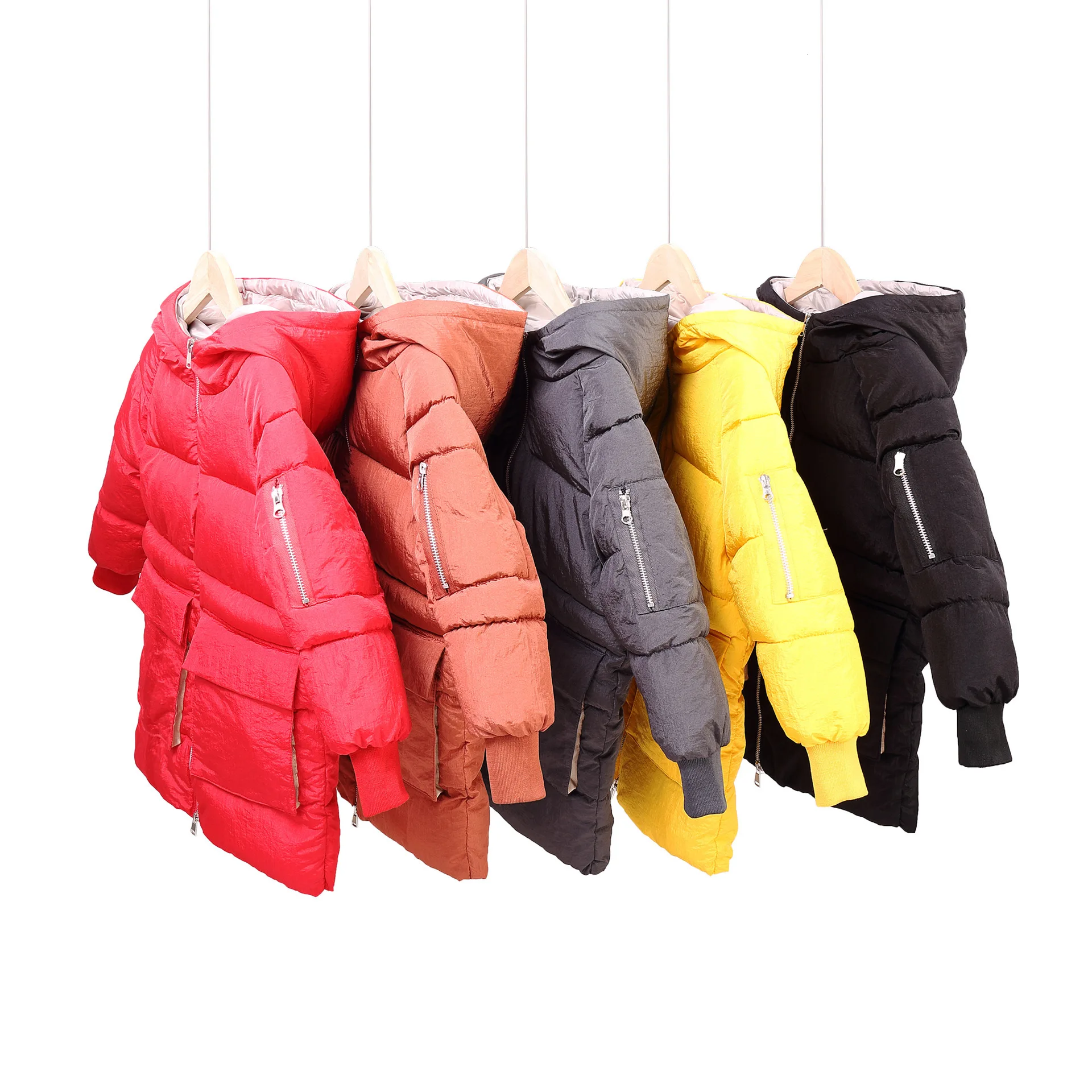 

2019 New 90% Cotton-padded Unisex Clothes Fashion Winter Long Fund Thickening Cotton Clothing Solid Loose Hooded Coat 1904
