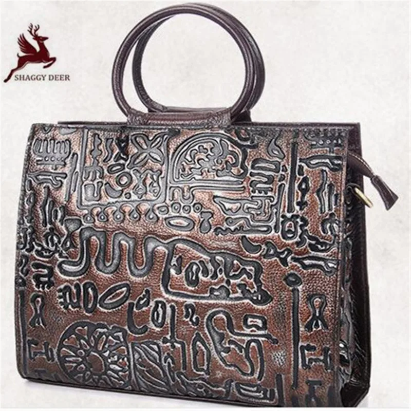 

Handmade Layer Slanting Perfect Quality Retro Embossed women handbag sloping straddle cowhide single shoulder bags