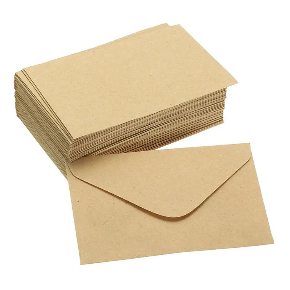  50Pcs Vintage Retro Small Colored Blank Mini Paper Envelopes Wedding Party Invitation Envelope Fest - 4000411376717