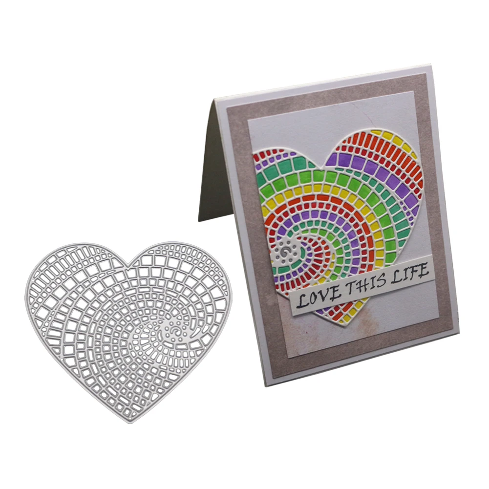 Rainbow Heart Love Metal Cutting Dies for Scrapbooking Card Making DIY Album Paper Decorative Craft Embossing Die Cuts New