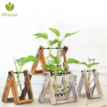 Горячая деревянный стенд стеклянный террариум контейнер Гидропоника цветочный горшок для выращивания растений настольная ваза DIY домашний офисный, Свадебный декор