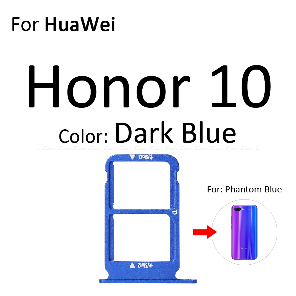 Sim-карта/микро лоток для карт SD гнездо держатель Слот контейнер разъем адаптер для HuaWei Honor View 10 Lite 10i - Цвет: For Honor10 DarkBlue
