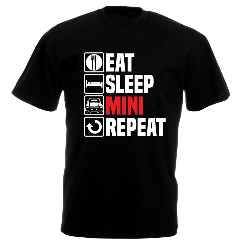 Eat Sleep Mini Repeater футболка Забавный папин День Рождения Купер автомобиль отцов