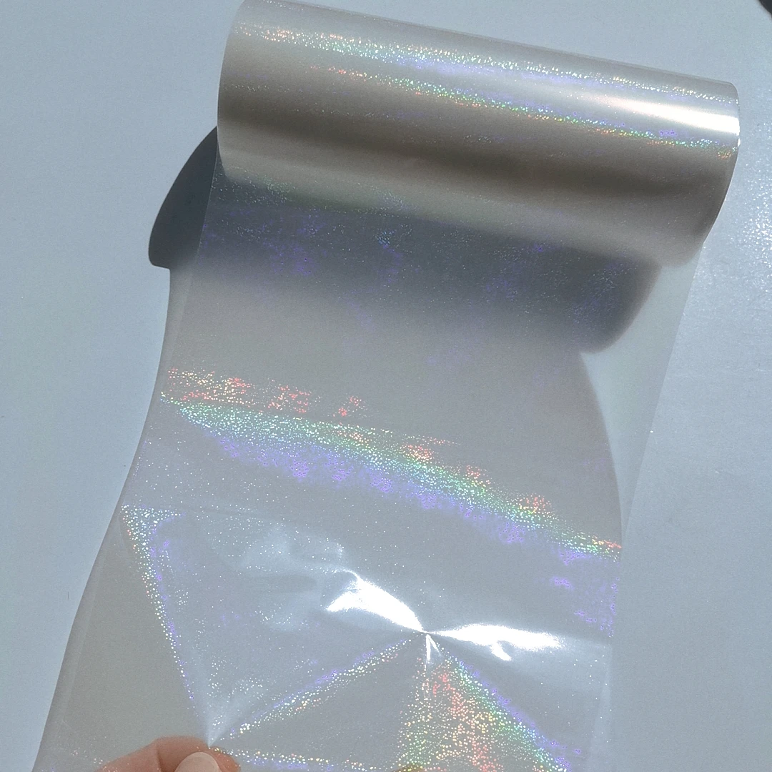 종이 또는 플라스틱에 홀로그램 모래 투명 핫 스탬핑 포일 필름, DIY 패키지 박스, 21cm, 8.4 인치, WX 120mL/로트