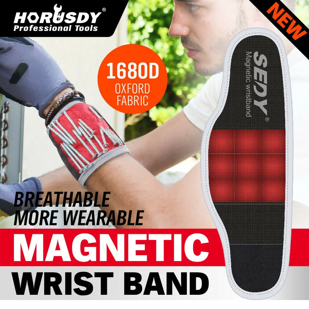2021-Magnetic Wrist Band Tool Holder Belt Strong Magnet HandsFree for Screw Nail Nuts | Инструменты
