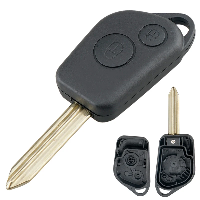 

2 Buttons Uncut Blade Car Remote Key Shell Case with 2 Micro Switches Auto key Case Replacement Fits for Citroen Picasso Xsara
