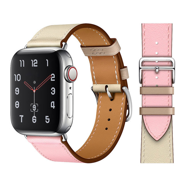 tour for Apple watch band 44mm 40mm 45mm 41mm 42mm 38mm 44 45 mm Genuine Leather bracelet iWatch serie 3 4 5 se 6 7 strap