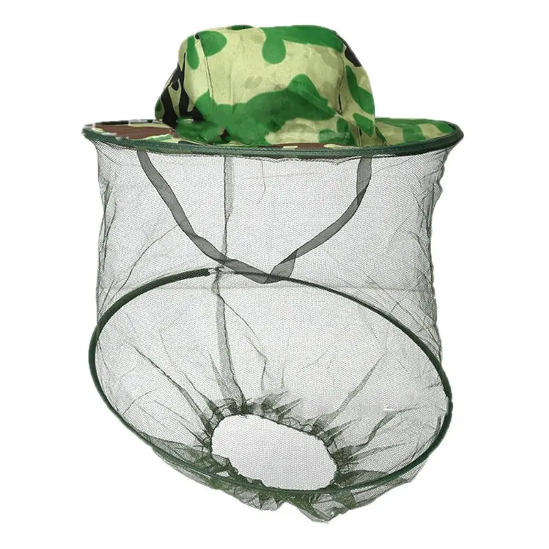 Outdoor Wide-brimmed Camouflage Mosquito Cap Jungle Dedicated 360 Degree Half Surrounded Fisherman Hat Visor PXPF