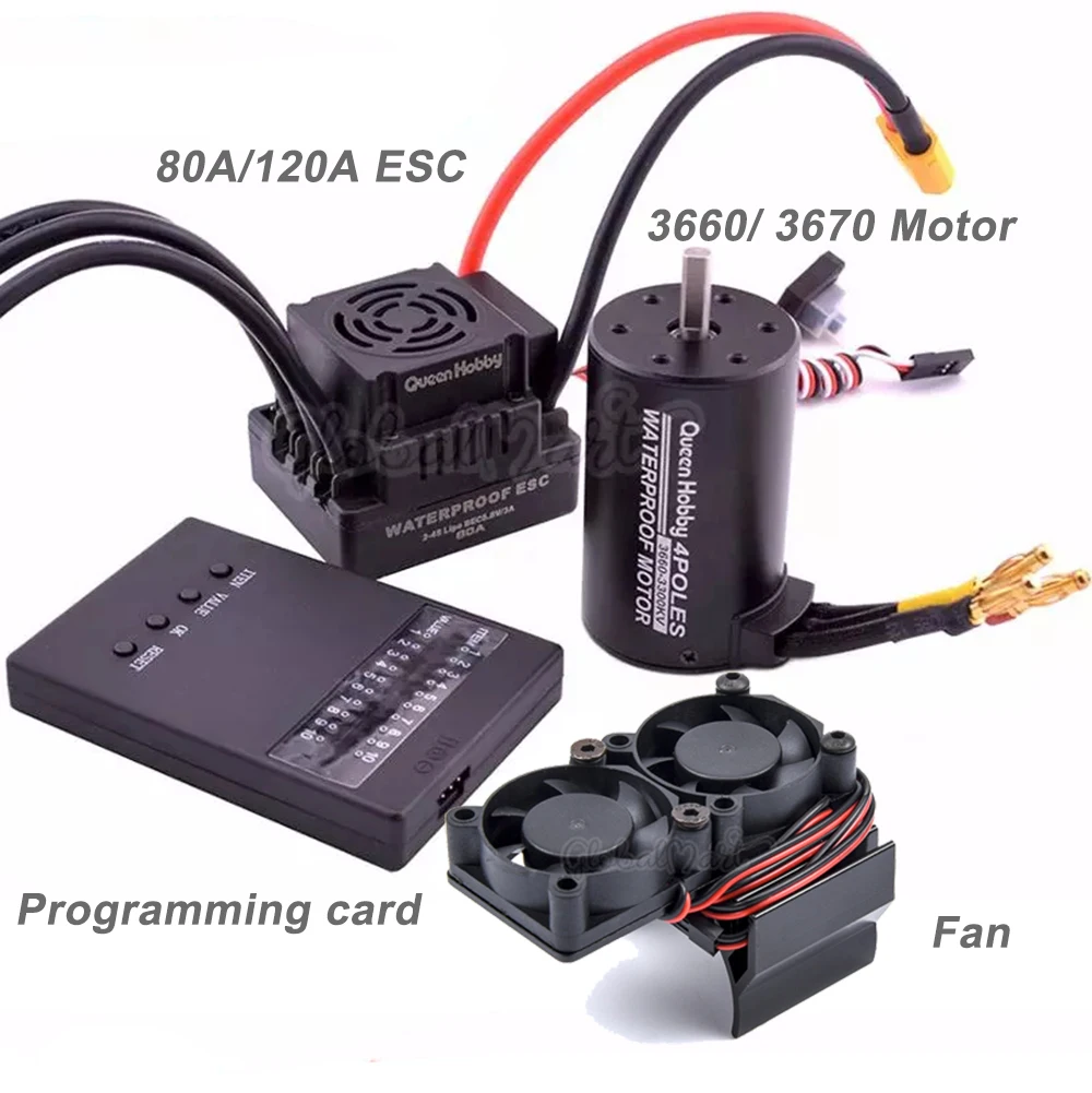 Водонепроницаемый S 80A / 120A 2 4S ESC + 3660 3300KV 3800KV 3670 2150KV 2650KV бесщеточный двигатель для 1/8