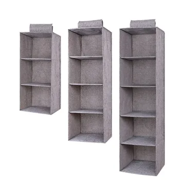 

Gray 3/4/5 Layers Interlayer Drawer Type Wardrobe Hanging Storage Bag Organizer Debris Storage Box Hanger