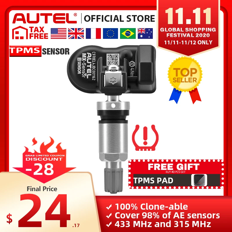 AUTEL MX Sensor 433 315 TPMS Mx-Sensor Scan Tire