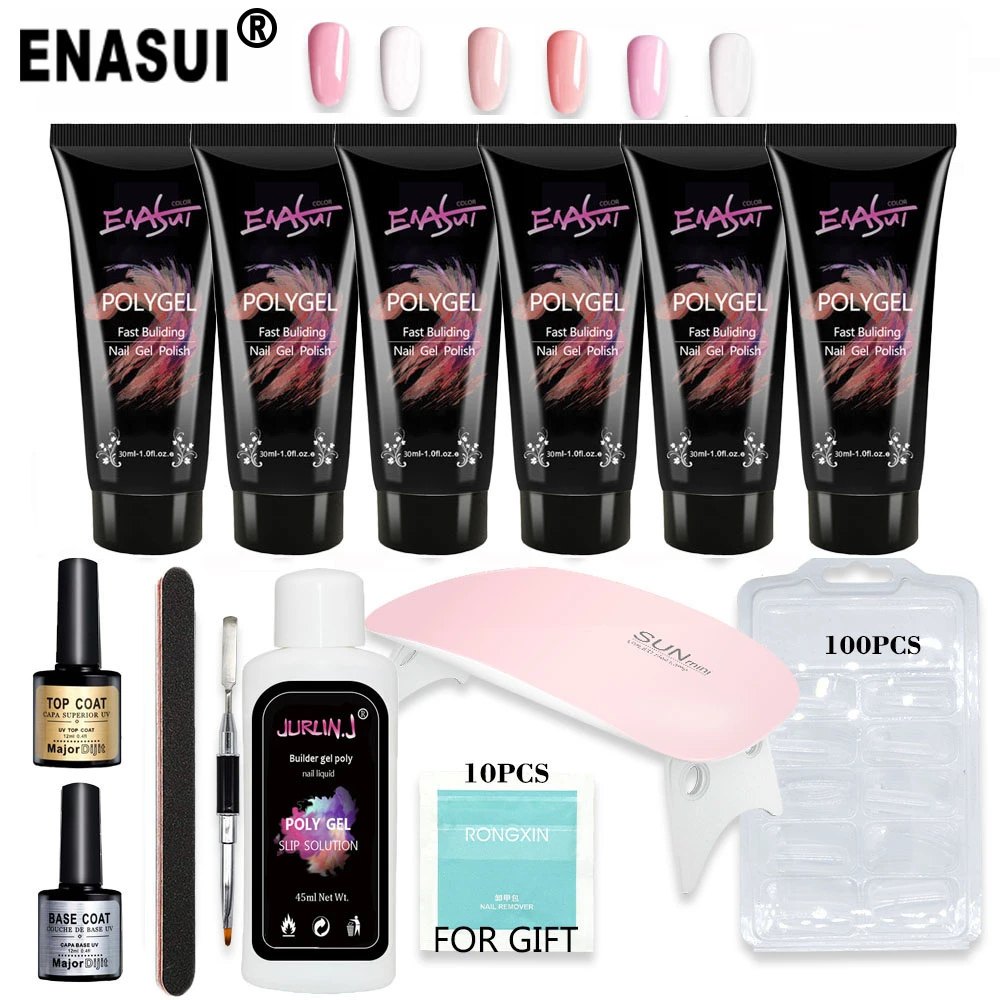 

ENASUI Quick Dip Nail Powder Starter Kit Apres Gel Nail Extension Kit With Uv Light And Fast Building Nail Gel 30ml