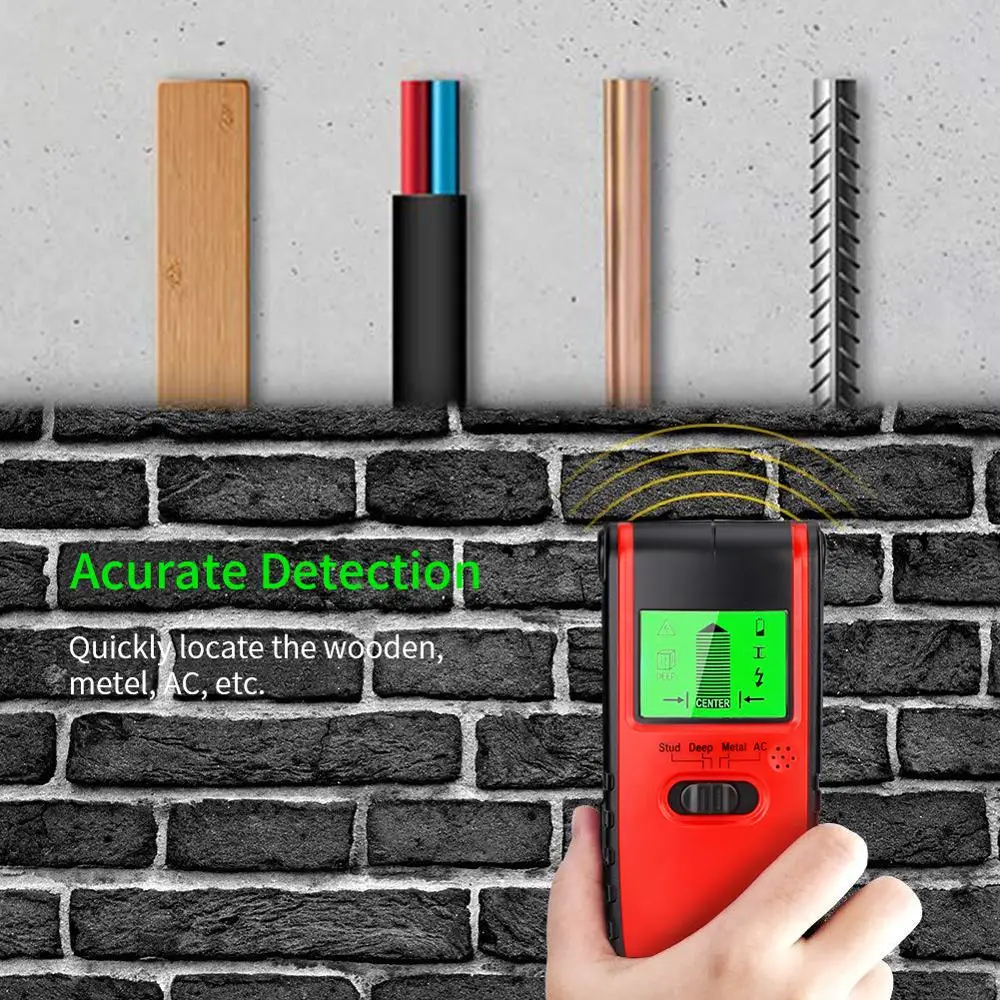 

4 In1 Metal Detector Stud Center Finder search Metal and AC live Wire Detector Wall Scanner Electric Box Finder Wall Detector