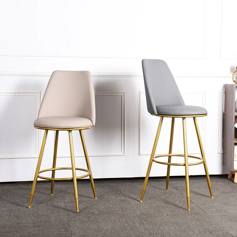 

Nordic Minimalist Dining chairs Wrought iron Chair Bar Cafe Creative High Stool Golden Chair balcony customized
