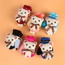 Детские шерстяные вязаные перчатки для малышей; милые детские перчатки с рисунком медведя из мультфильма; Детские Зимние Бархатные толстые теплые перчатки; варежки для От 1 до 3 лет