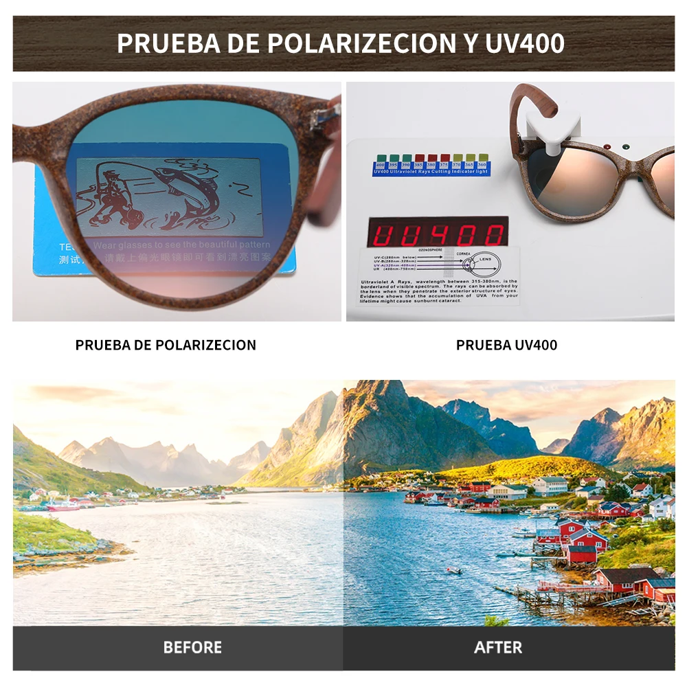 XSW New Arrival Fashion Sunglasses Coffee glasses  Women Vintage Wooden Mirror Classic Vintage Suitable For Small Face UV400 5