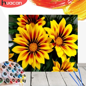 

HUACAN Coloring By Numbers Sunflowers Painting HandPainted DIY Home Decoration Gift Drawing Canvas Pictures Kits