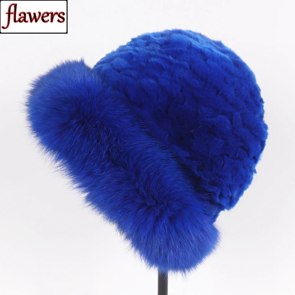 

Лидер продаж, вязаная женская вязаная шапка из натурального Лисьего меха, однотонная эластичная зимняя модная шапка для вечевечерние, шапочки