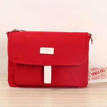 

Korean-Style Crossbody Package Shoulder Bags white Red Canvas Bag Makeup Coin Purse