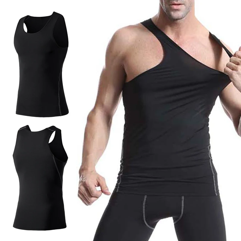 Fashion Fat Male Training Polyester 7 Colors Sport Fitness Gym Athletic Shirts Sleeveless Tops Sport Vest Comfortanble S-3XL