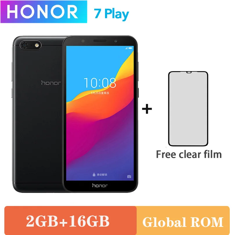 Мобильный телефон Honor 7 Play с глобальной прошивкой 2G 16G 4G LTE MT6739 четырехъядерный 5,45 дюймов 1440*720P 13,0 МП Android 8,1 OTA