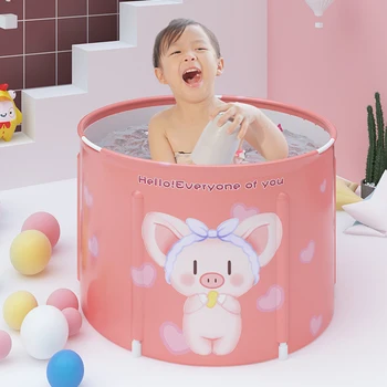 

65*50 Bath Baby Tub Baby Bathtub Foldable for Toddler Kids Infant Basin Safe Non-Slip Portable Bathtub Collapsible Shower Basin
