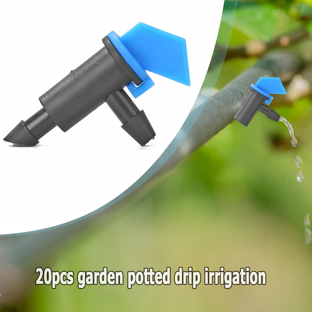 20pcs Drop Head Irrigation Water Dropper Plastics Gardening Spray Head Nozzle for Garden Potted Plant Water Irrigation System