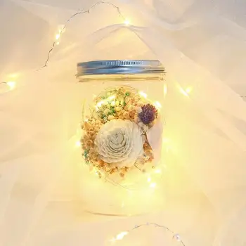 

LED Night Light Artificial Flower Night Lamp Decorative Babysbreath Flower In Glass Cover Display Ornament Valentine Day Gift