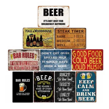 

Beer Metal Poster Vintage Tin Signs Pub Club Cafe Bar Wall Decoration Retro Plaque Home Decor 20*30cm