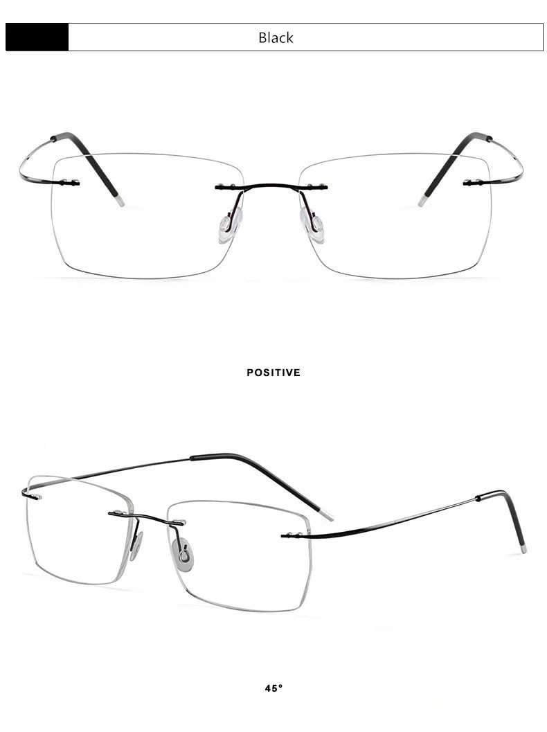 Мужские Безвинтовые титановые ультралегкие очки без оправы, мужские деловые оптические очки для близорукости по рецепту, квадратные очки F961