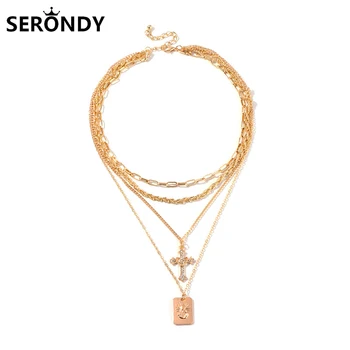 

Retro Portrait Cross Fashion Choker Necklace For Women Jewelry Collares Chains Friends Accessories Aesthetics Suspension XL10217