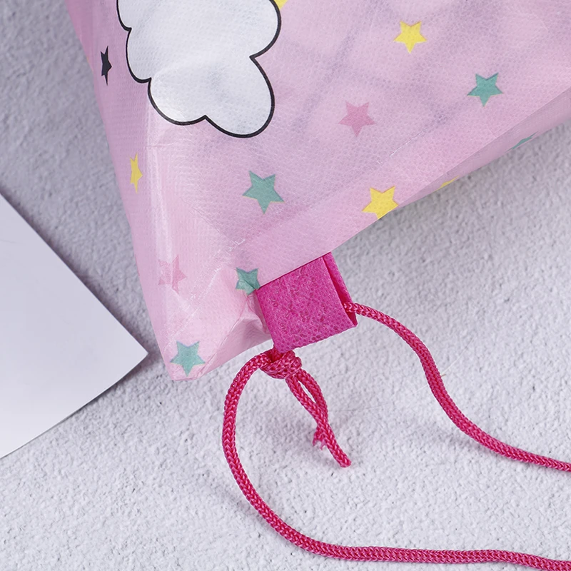 Детская Нетканая сумка рюкзак для путешествий школьный мешок Декор Drawstring Подарочная сумка