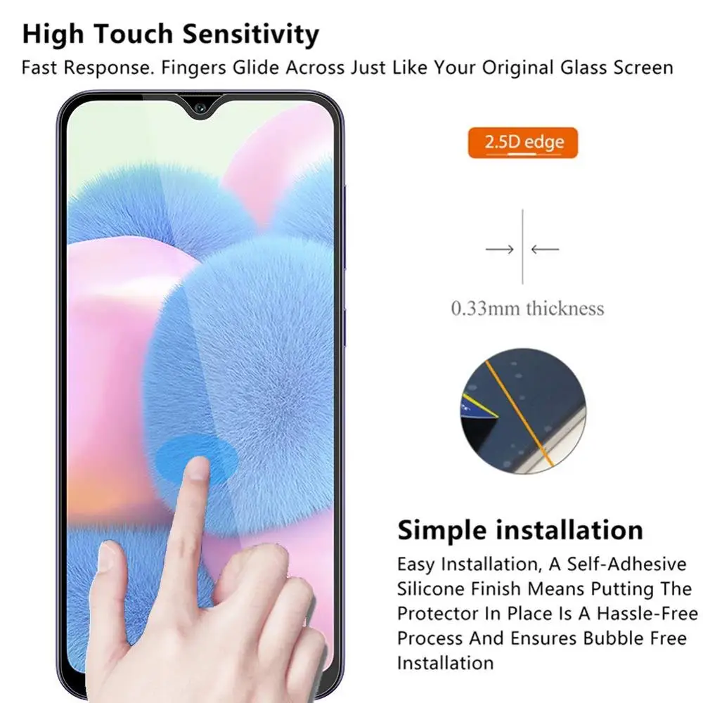 3 шт. Защитное стекло для Samsung Galaxy A30s 6 4 дюйма|Защитные стёкла и плёнки| |