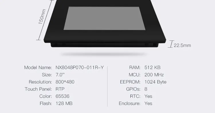 7,0 ''Nextion интеллектуальная серия HMI Резистивный/емкостный сенсорный дисплей с корпусом NX8048P070-011R-Y NX8048P070-011C-Y