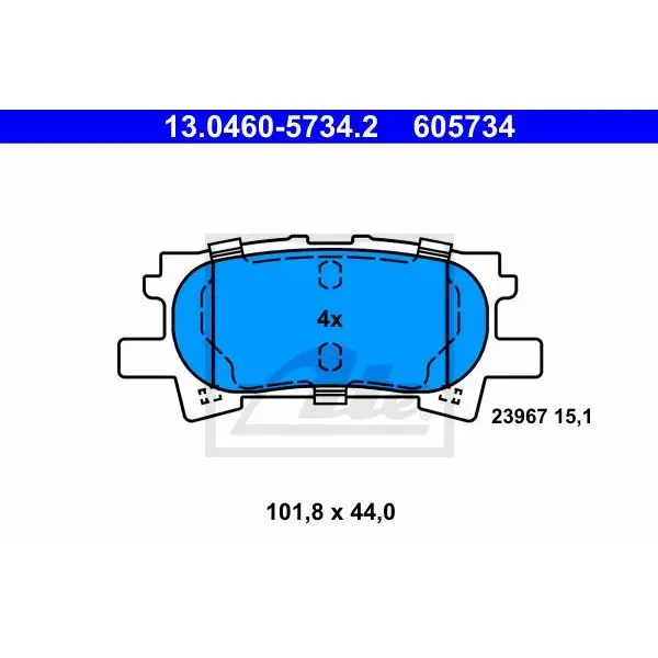 Колодки дисковые з.\ Toyota Camry 2.2i/3.0i 00-01 ATE 13.0460-57