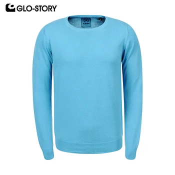 

GLO-STORY Men's Basic Solid O-neck Pullover Sweaters Men Pull Homme Sweater Tops MMY-7218