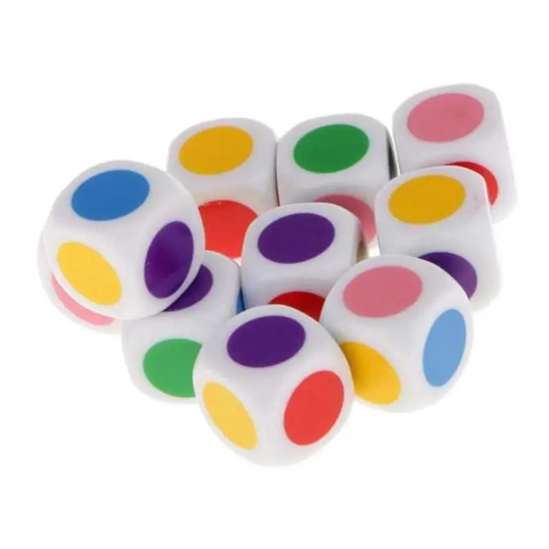 Set of 10 16mm Blank on Each Face Six Sided Dice Teaching Plastic Cubes