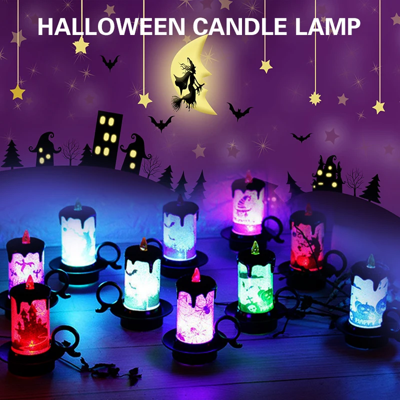 Светодиодный светильник-свеча, страшный беспламенный домашний декор, светильник-Свеча на Хэллоуин, лампа-Свеча на Хэллоуин, украшение на Хэллоуин, Lancuch светодиодный светильник s