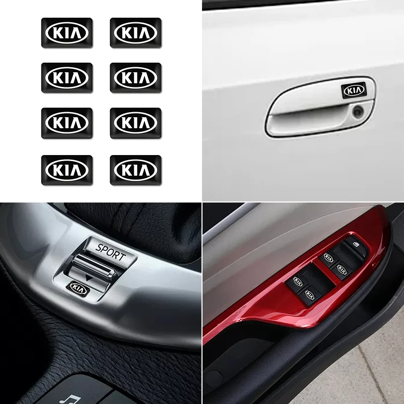10 шт. наклейки с логотипом маленького автомобиля из углеродного волокна для KIA K2 K3